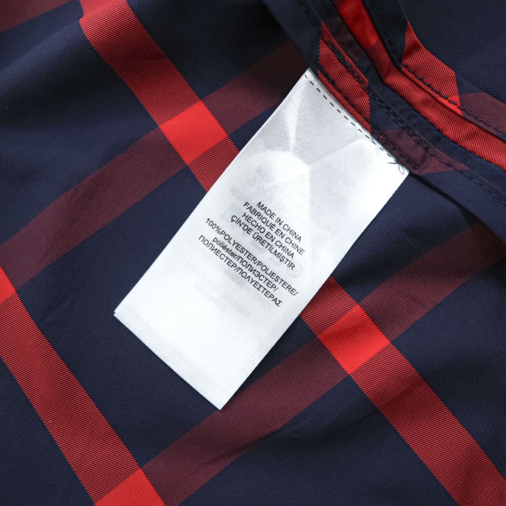 LAUREN RALPH LAUREN ダブルブレスト トレンチコート L レッド ネイビー チェック ベルト付