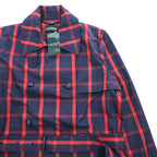 LAUREN RALPH LAUREN ダブルブレスト トレンチコート L レッド ネイビー チェック ベルト付