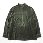 Polo Ralph Lauren 90年代 ヴィンテージ 長袖ポロシャツ XL カーキ グリーン ストレッチ コーデュロイ 胸ポケット