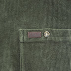 Polo Ralph Lauren 90年代 ヴィンテージ 長袖ポロシャツ XL カーキ グリーン ストレッチ コーデュロイ 胸ポケット