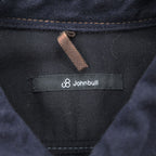 Johnbull ウールブレンド 長袖ワークシャツ L ネイビー マルチポケット コントラストステッチ