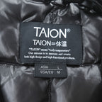TAION ワーク コーデュロイ ダウンベスト L ブラック Vネック 収納袋付き