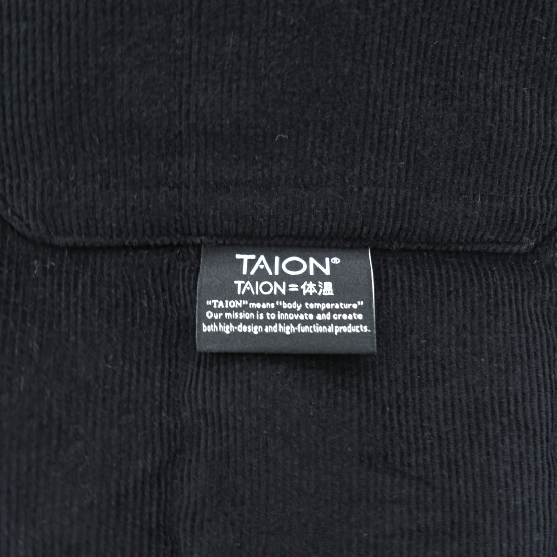 TAION ワーク コーデュロイ ダウンベスト L ブラック Vネック 収納袋付き