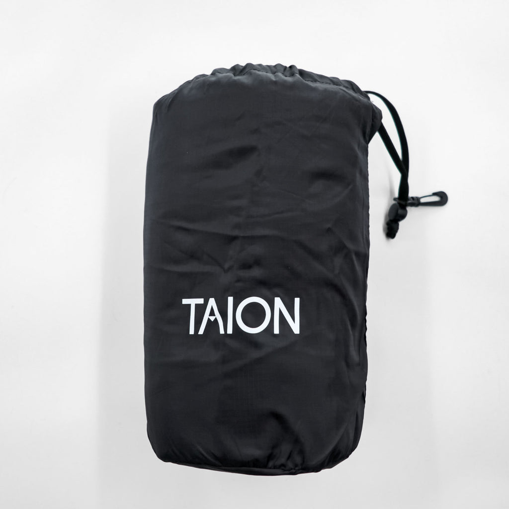 TAION ワーク コーデュロイ ダウンベスト L ブラック Vネック 収納袋付き