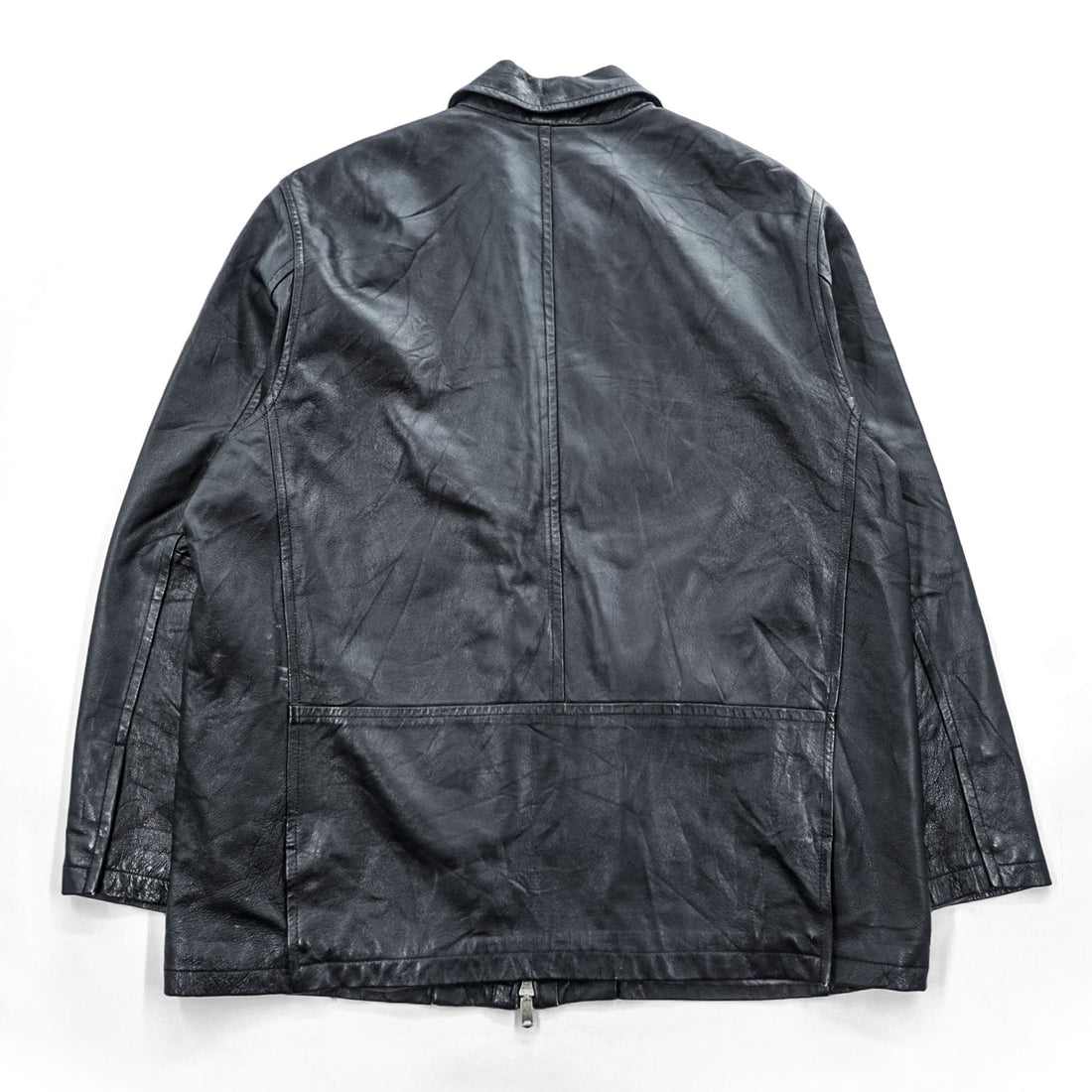 90s Columbia Sportswear Black Genuine Leather Zip Up Jacket Mens XL Vintage