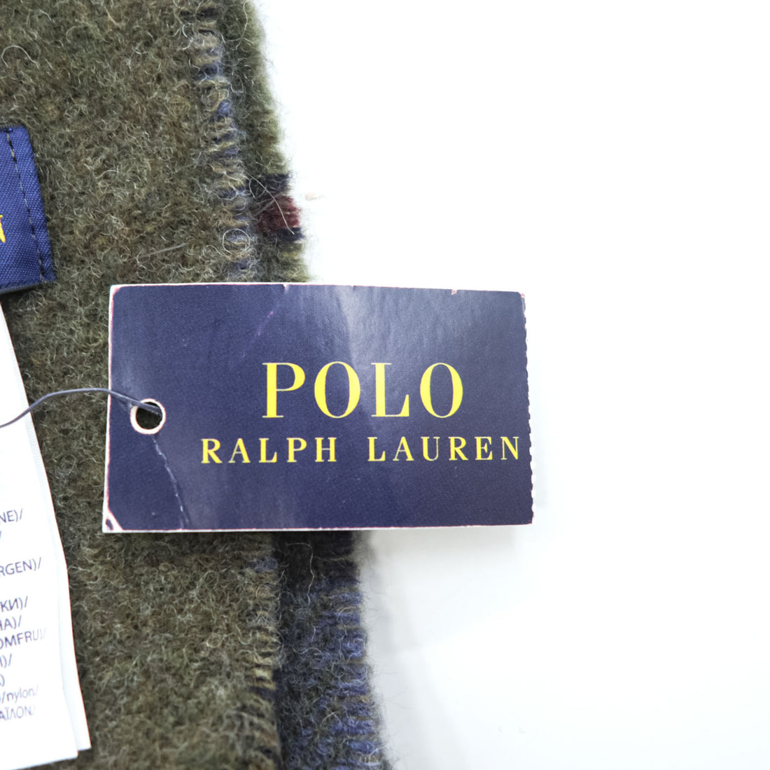 POLO RALPH LAUREN Made in Italy Reversible Plaid Wool Nylon Scarf