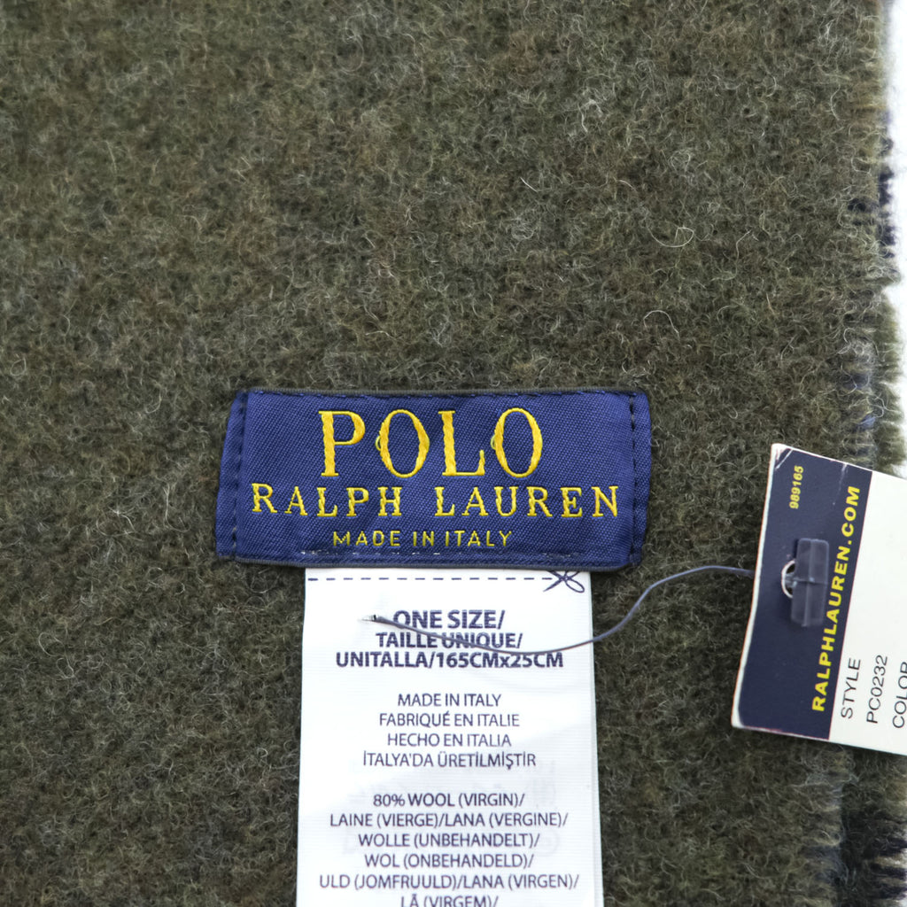 POLO RALPH LAUREN Made in Italy Reversible Plaid Wool Nylon Scarf