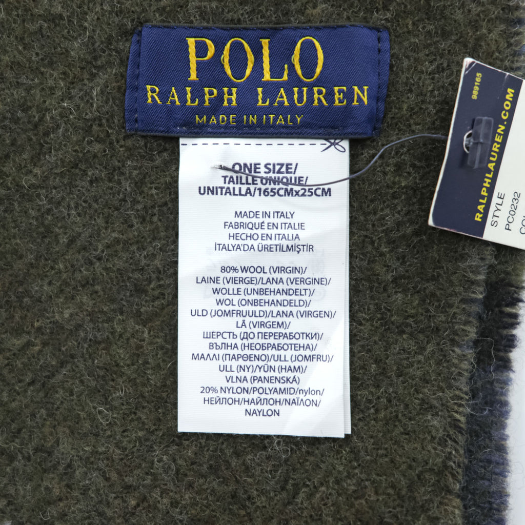POLO RALPH LAUREN Made in Italy Reversible Plaid Wool Nylon Scarf