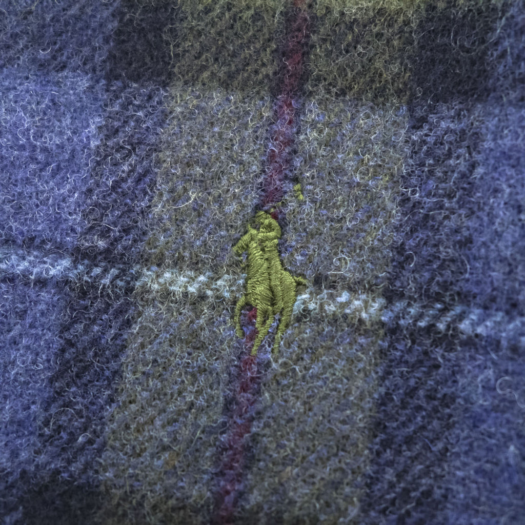 POLO RALPH LAUREN Made in Italy Reversible Plaid Wool Nylon Scarf