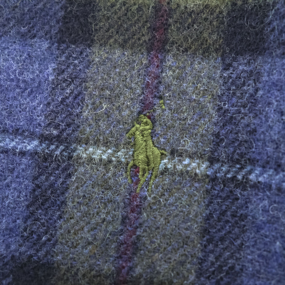 POLO RALPH LAUREN Made in Italy Reversible Plaid Wool Nylon Scarf