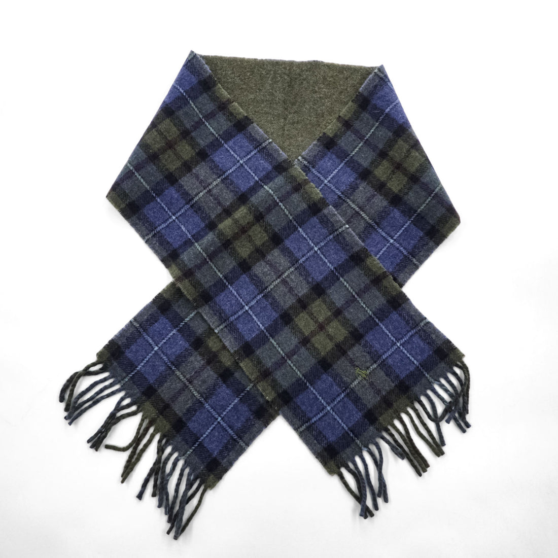 POLO RALPH LAUREN Made in Italy Reversible Plaid Wool Nylon Scarf