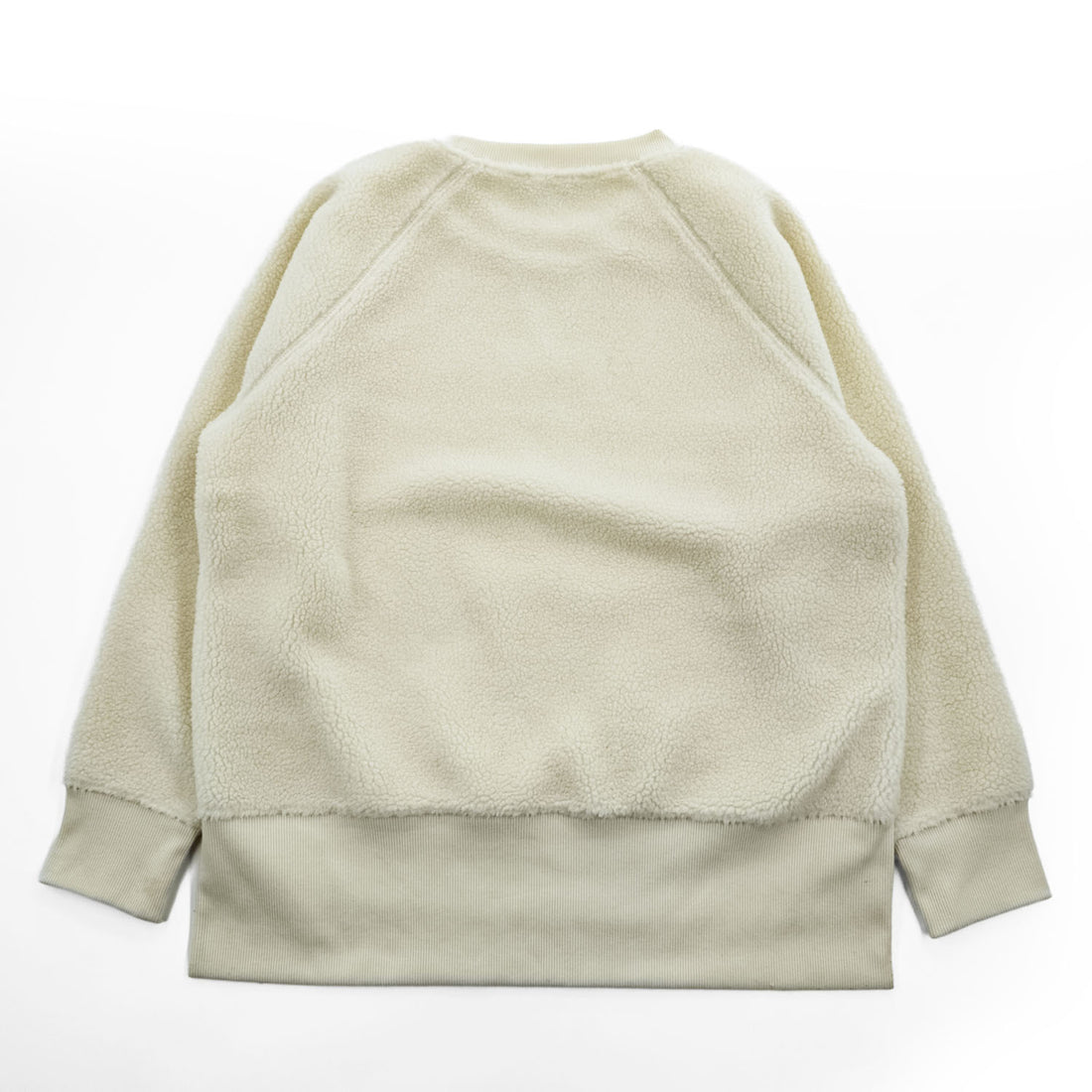 LAUREN RALPH LAUREN Ivory Sherpa Fleece Side Zip Crewneck Pullover Women's S/P
