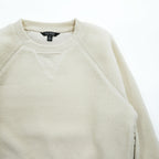 LAUREN RALPH LAUREN Ivory Sherpa Fleece Side Zip Crewneck Pullover Women's S/P