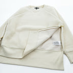 LAUREN RALPH LAUREN Ivory Sherpa Fleece Side Zip Crewneck Pullover Women's S/P