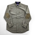 PENDLETON 100% Pure Virgin Wool Elbow Patch Long Sleeve Shirt Gray L