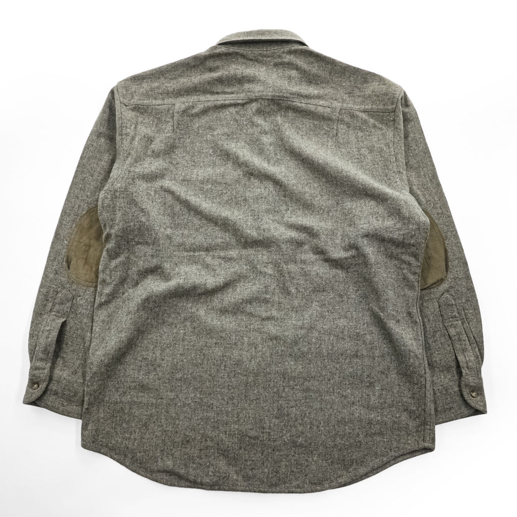 PENDLETON 100% Pure Virgin Wool Elbow Patch Long Sleeve Shirt Gray L