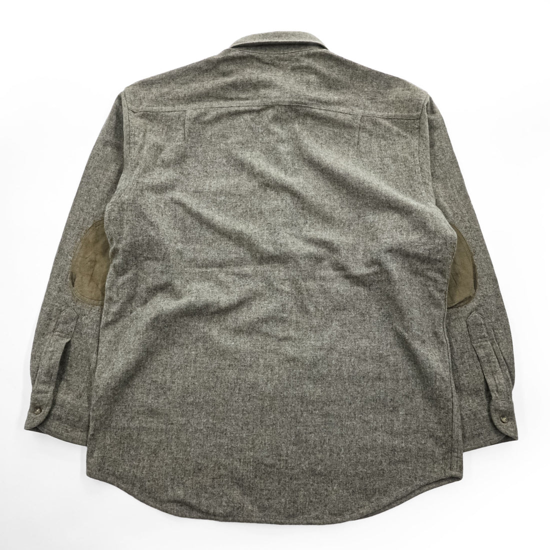 PENDLETON 100% Pure Virgin Wool Elbow Patch Long Sleeve Shirt Gray L
