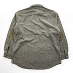 PENDLETON 100% Pure Virgin Wool Elbow Patch Long Sleeve Shirt Gray L