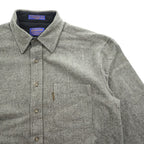 PENDLETON 100% Pure Virgin Wool Elbow Patch Long Sleeve Shirt Gray L