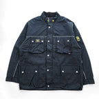 TOMMY HILFIGER DENIM  RED LABEL Double Zip Motorcycle Jacket XL, Black Nylon Checked Lining