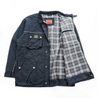 TOMMY HILFIGER DENIM  RED LABEL Double Zip Motorcycle Jacket XL, Black Nylon Checked Lining