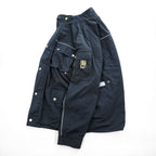 TOMMY HILFIGER DENIM  RED LABEL Double Zip Motorcycle Jacket XL, Black Nylon Checked Lining