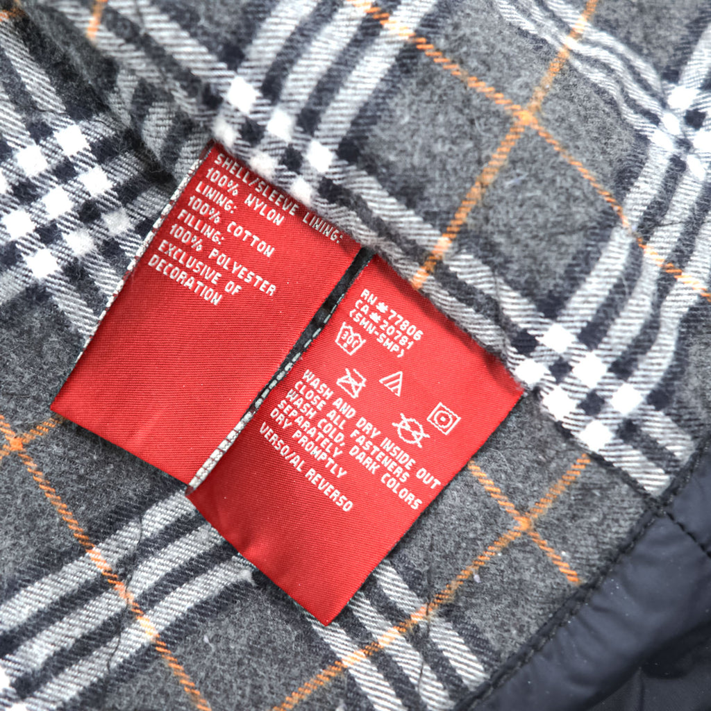 TOMMY HILFIGER DENIM  RED LABEL Double Zip Motorcycle Jacket XL, Black Nylon Checked Lining