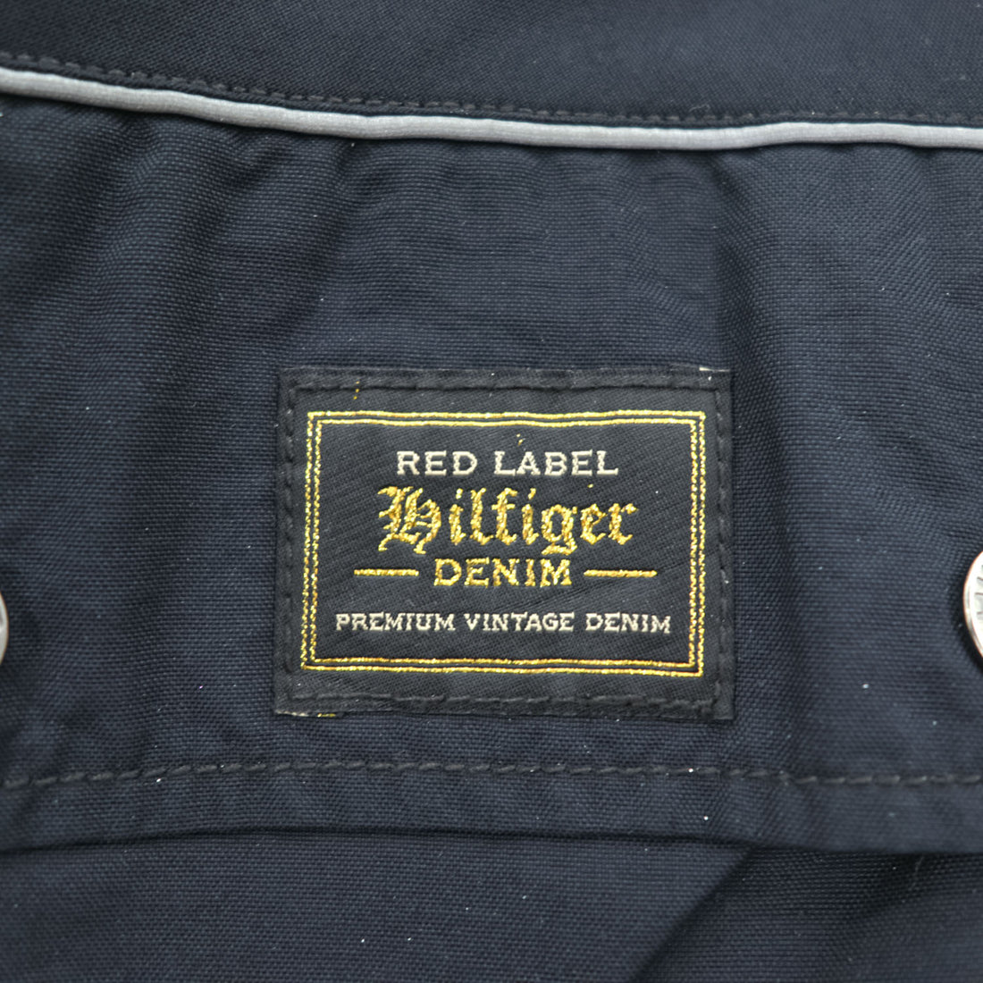 TOMMY HILFIGER DENIM  RED LABEL Double Zip Motorcycle Jacket XL, Black Nylon Checked Lining