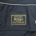 TOMMY HILFIGER DENIM  RED LABEL Double Zip Motorcycle Jacket XL, Black Nylon Checked Lining