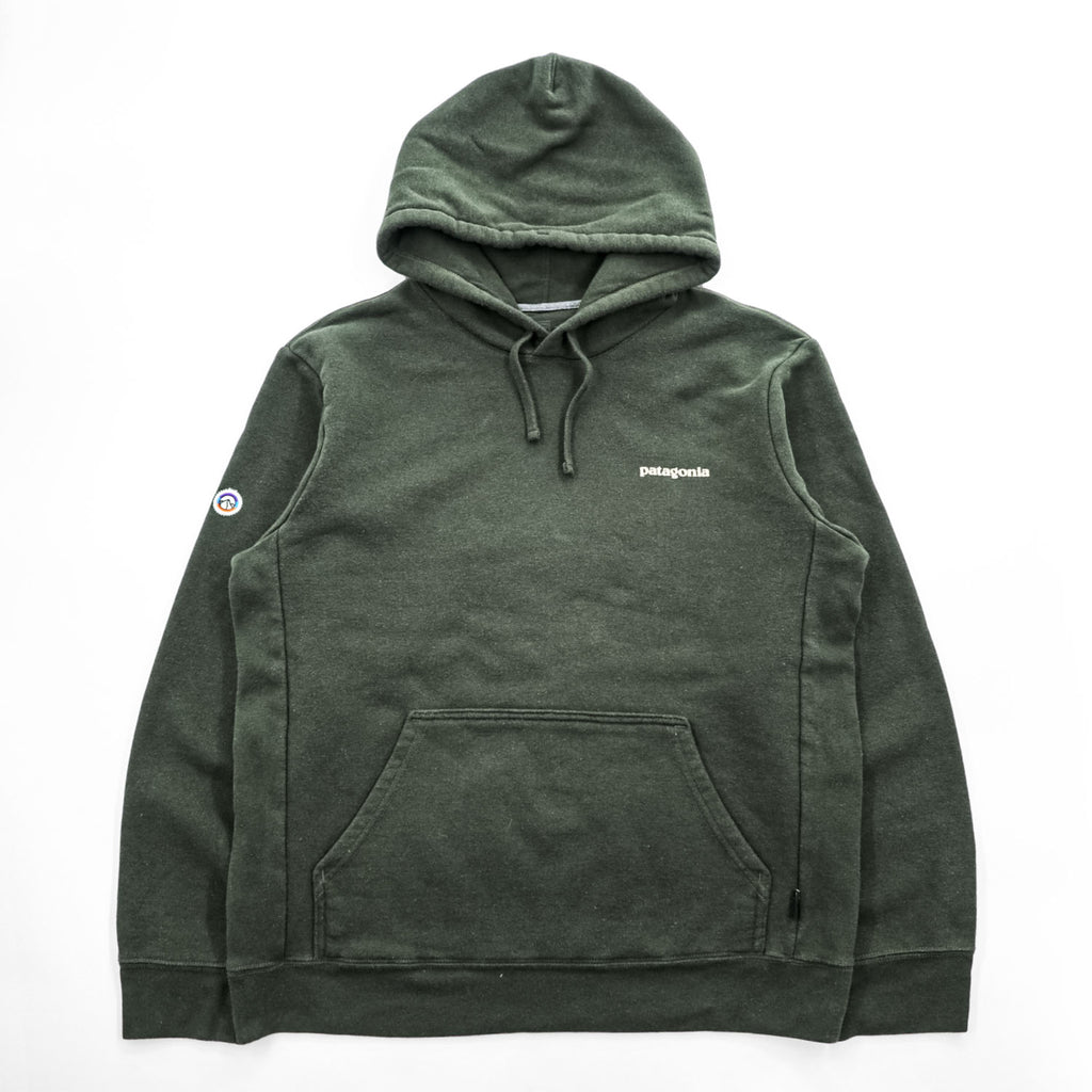 Patagonia プルオーバー パーカー M カーキ グリーン 裏起毛 フィッツロイ・アイコン・アップライザル・フーディ 39666 カンガルーポケット