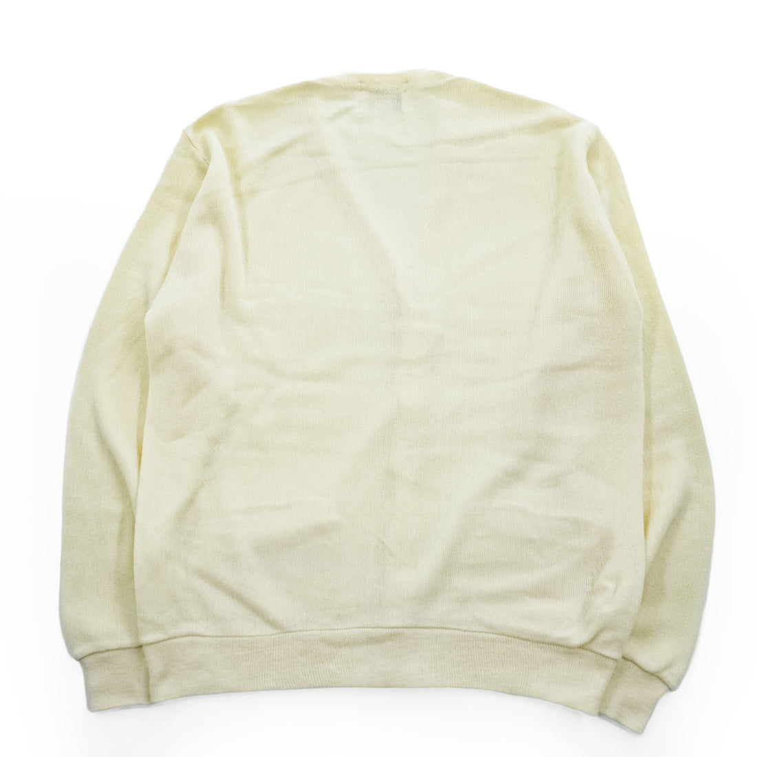 ARNOLD PALMER V-Neck Knit Cardigan Ivory XL Made in USA Acrylic Wool