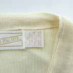 ARNOLD PALMER V-Neck Knit Cardigan Ivory XL Made in USA Acrylic Wool