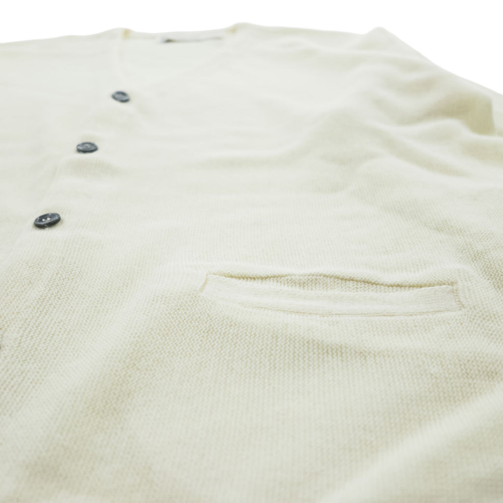 ARNOLD PALMER V-Neck Knit Cardigan Ivory XL Made in USA Acrylic Wool