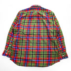 INDIVIDUALIZED SHIRTS USA製 長袖 フランネル チェックシャツ M マルチカラー 胸ポケット ボタンダウン