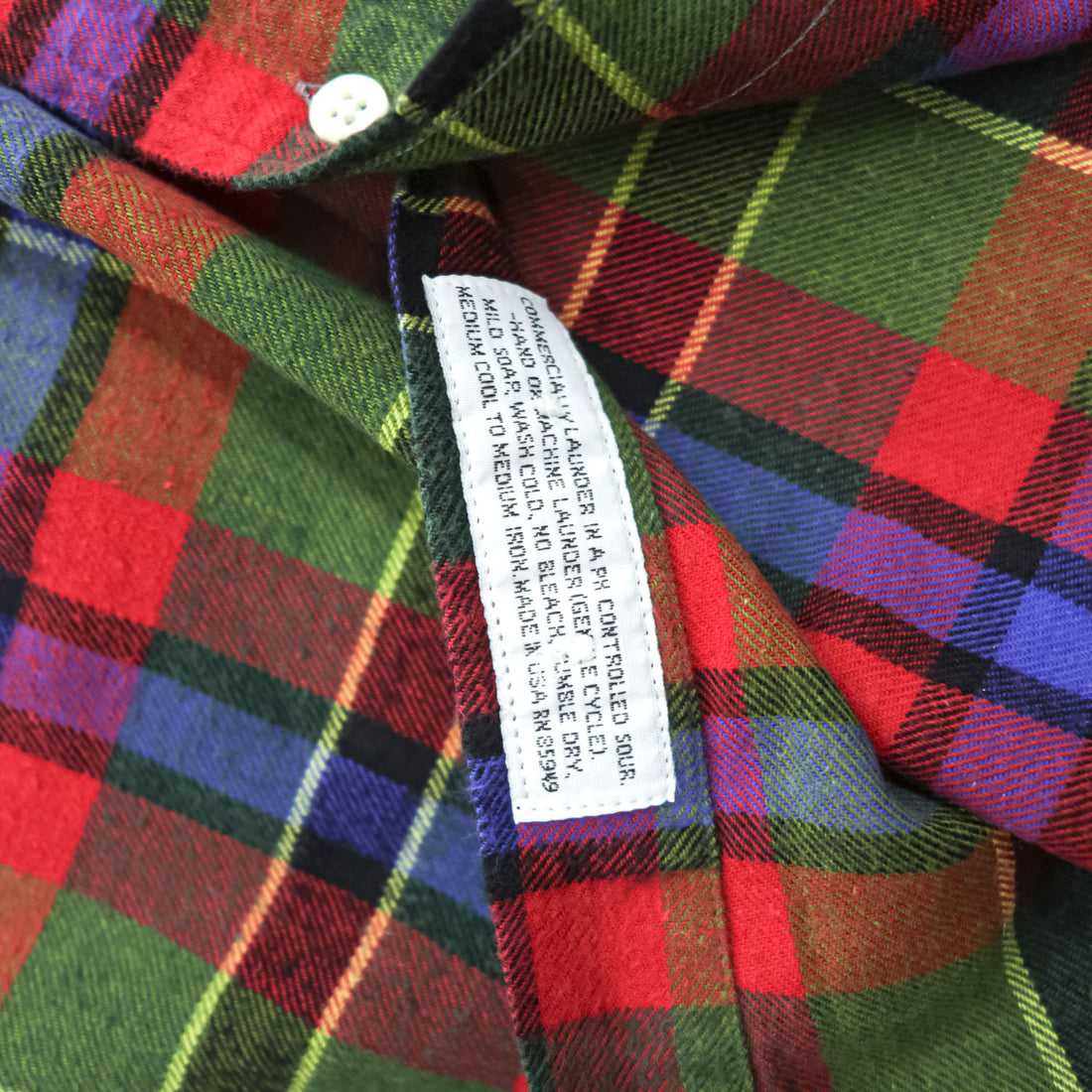 INDIVIDUALIZED SHIRTS USA製 長袖 フランネル チェックシャツ M マルチカラー 胸ポケット ボタンダウン