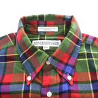 INDIVIDUALIZED SHIRTS USA製 長袖 フランネル チェックシャツ M マルチカラー 胸ポケット ボタンダウン