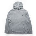 Polo Ralph Lauren Pullover Hoodie XL Grey Small Pony Logo Embroidery Oversized Thermal Waffle Front V