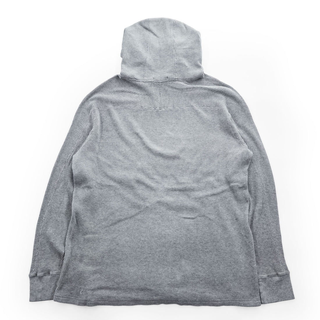Polo Ralph Lauren Pullover Hoodie XL Grey Small Pony Logo Embroidery Oversized Thermal Waffle Front V
