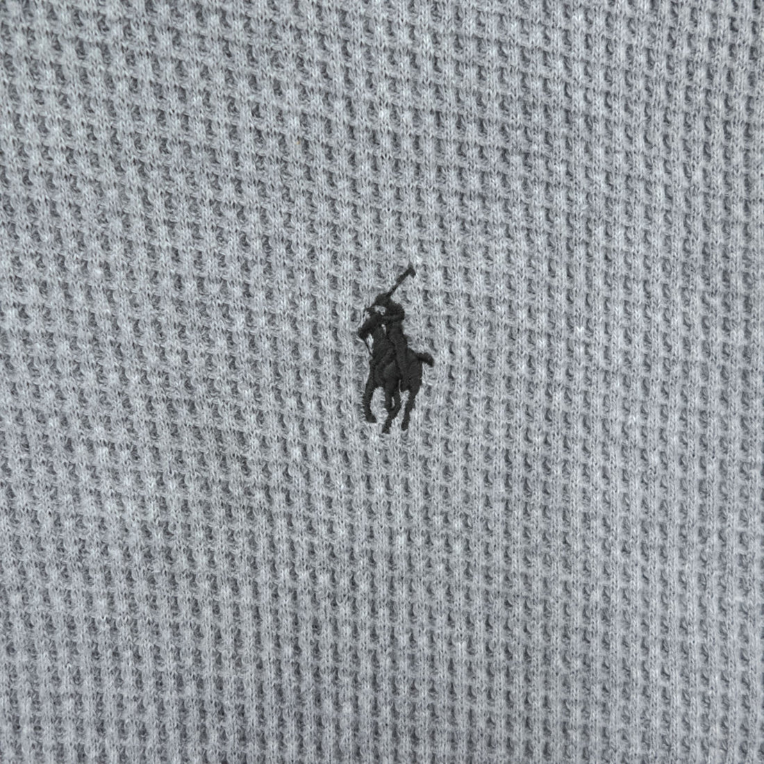 Polo Ralph Lauren Pullover Hoodie XL Grey Small Pony Logo Embroidery Oversized Thermal Waffle Front V