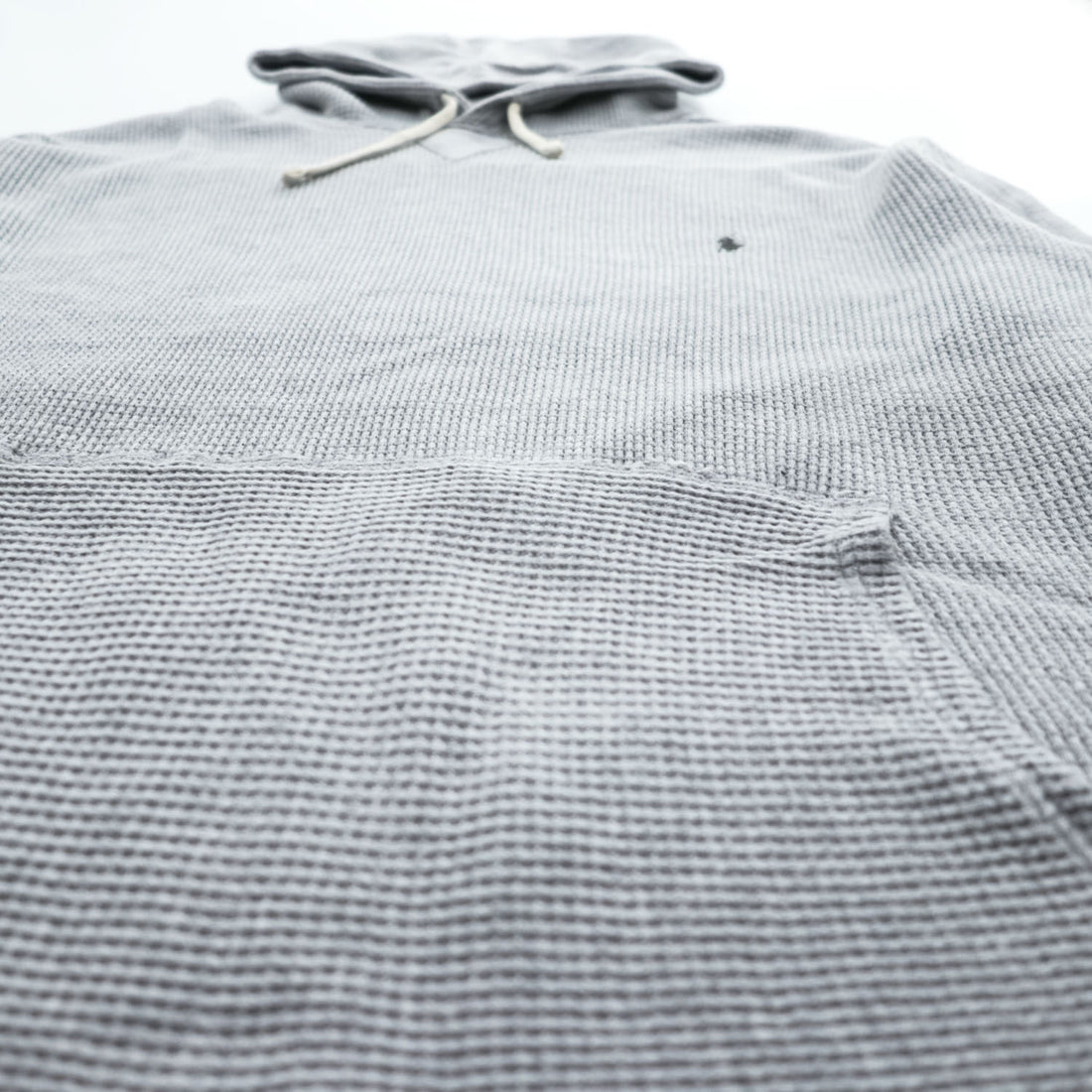 Polo Ralph Lauren Pullover Hoodie XL Grey Small Pony Logo Embroidery Oversized Thermal Waffle Front V