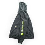 carhartt プルオーバー パーカー XL グレー 裏起毛 ロゴスリーブ ビッグサイズ LOOSE FIT カンガルーポケット K288