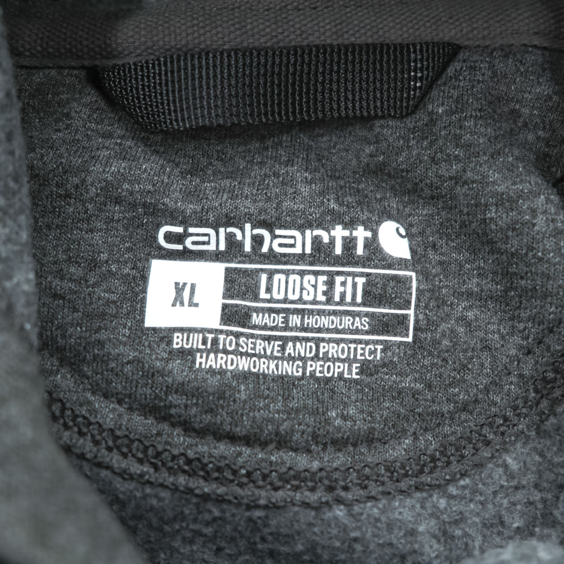 carhartt プルオーバー パーカー XL グレー 裏起毛 ロゴスリーブ ビッグサイズ LOOSE FIT カンガルーポケット K288