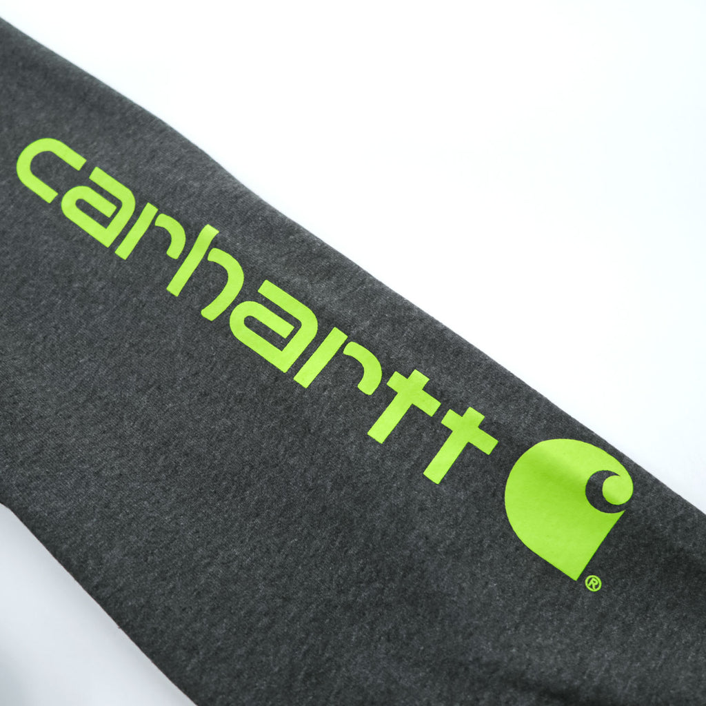 carhartt プルオーバー パーカー XL グレー 裏起毛 ロゴスリーブ ビッグサイズ LOOSE FIT カンガルーポケット K288