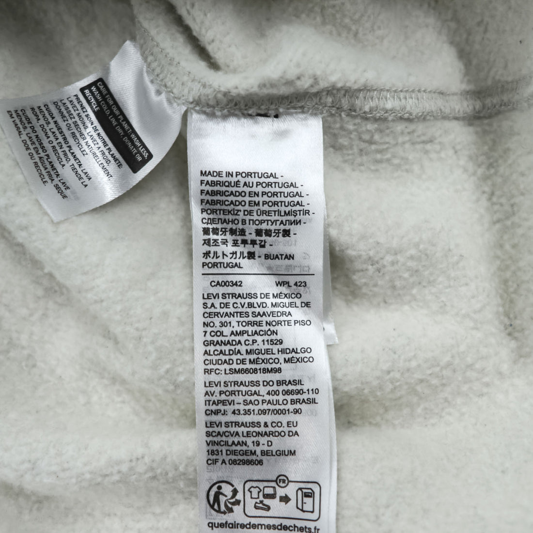 LEVI'S VINTAGE CLOTHING (LVC) Portugal Made Sweatshirt, XL, Gray, Brushed Lining, Bay Meadows, Front V, 21931-0003