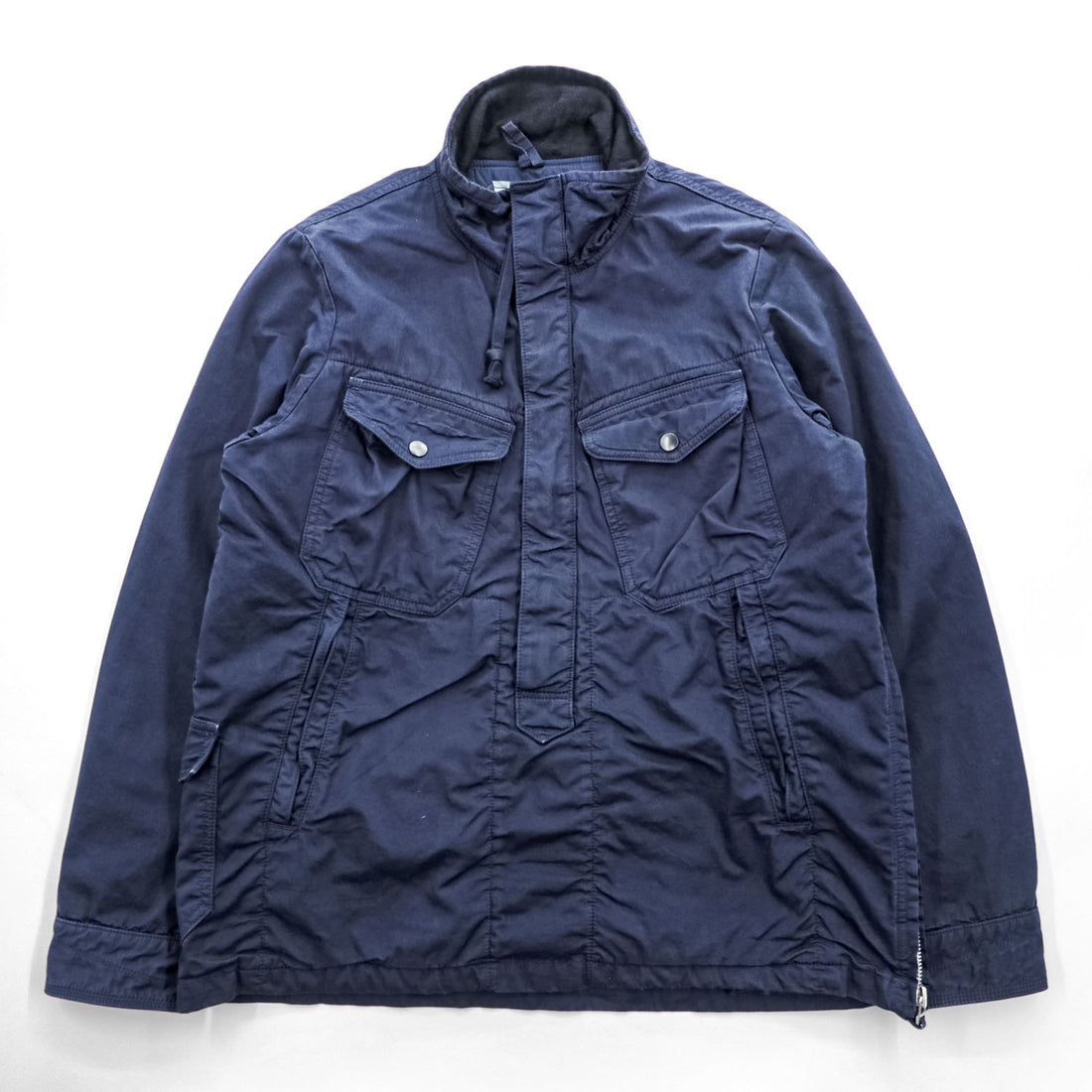 quadro プルオーバー ミリタリージャケット M ネイビー 中綿 サイドジップ hippocampus VINTAGE FATIGUES MHT アノラック
