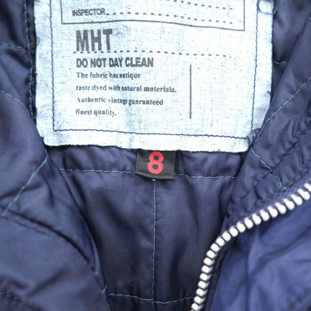 quadro プルオーバー ミリタリージャケット M ネイビー 中綿 サイドジップ hippocampus VINTAGE FATIGUES MHT アノラック