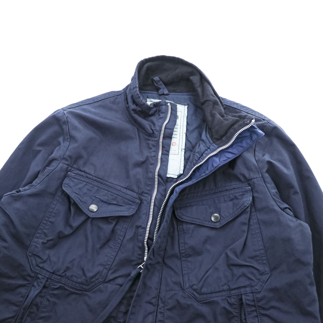 quadro プルオーバー ミリタリージャケット M ネイビー 中綿 サイドジップ hippocampus VINTAGE FATIGUES MHT アノラック