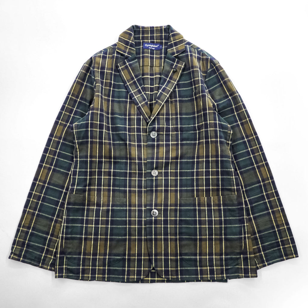 Gymphlex Cotton Plaid 3-Button Tailored Jacket Made in Japan J-1127 VHC-BY