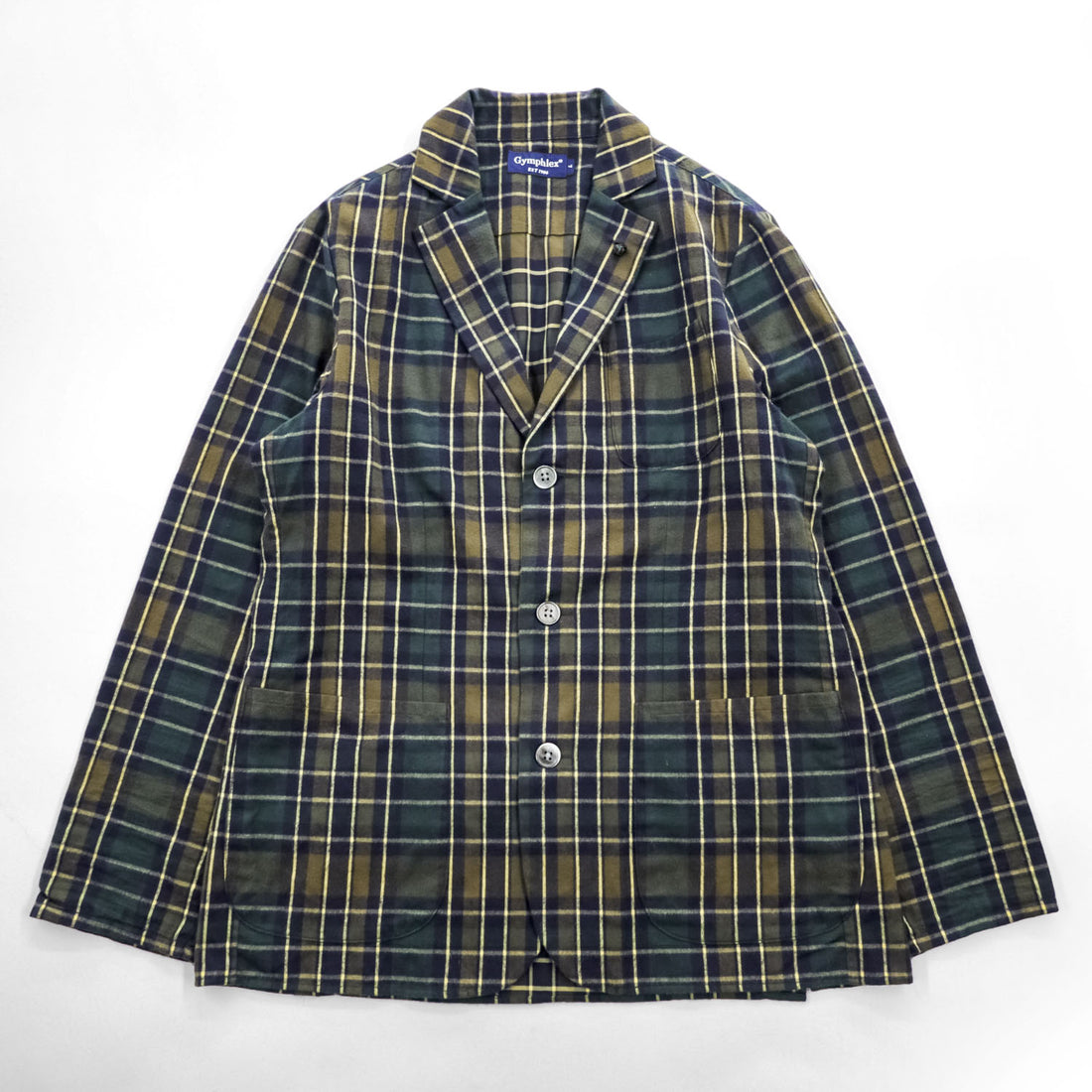 Gymphlex Cotton Plaid 3-Button Tailored Jacket Made in Japan J-1127 VHC-BY