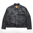 Levi's ビッグE 1stタイプ アレンジ デニムジャケット Gジャン STAY LOOSE TYPE1 トラッカージャケット S ブラック PREMIUM PC9-A2424-0001